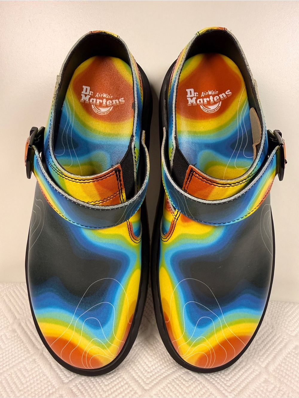 Dr Martens Isham Thermal Map Genix Nappa Leather Slingback Chunky Mule 11, NWOT - Picture 6 of 16